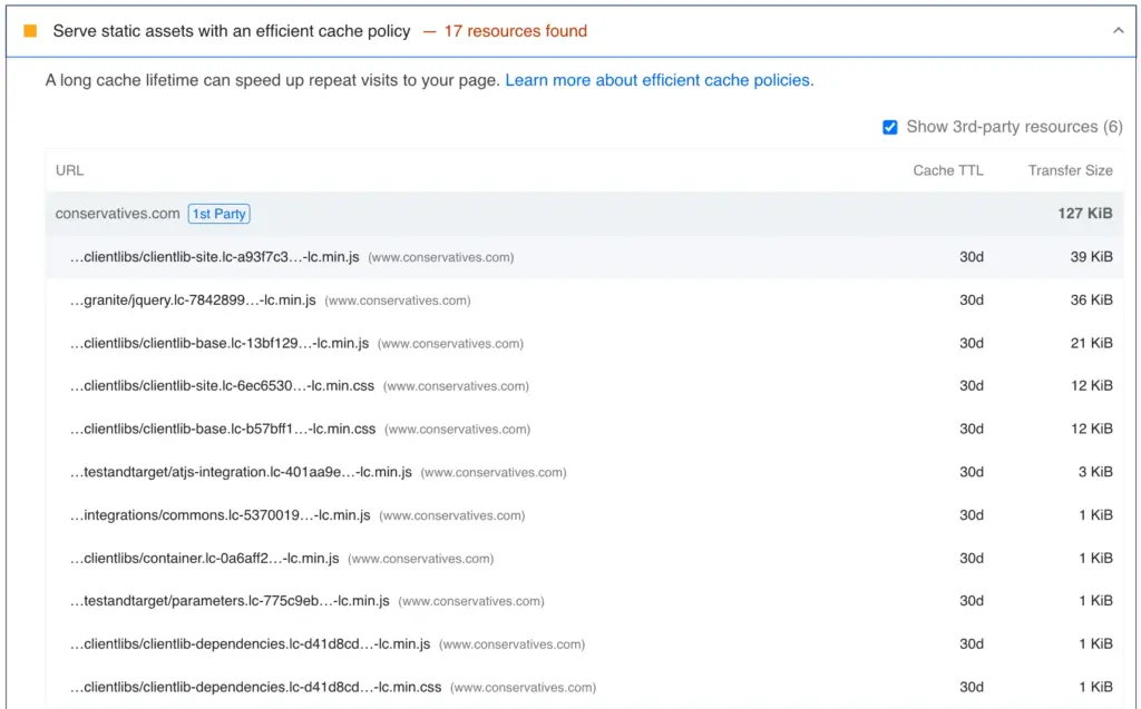Static assets pagespeed.web.dev